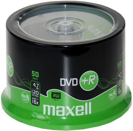 Maxell DVD+R Inscripționabile 16x 4.7GB Cake Box 50 Bucăți