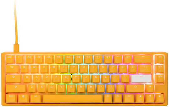 Ducky One 3 SF Gaming Μηχανικό Πληκτρολόγιο 65% με Cherry MX Blue διακόπτες (Αγγλικό US) Κίτρινο