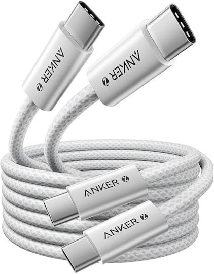 Кабел Anker Zolo USB-C USB-C 240W 1,8m Бял