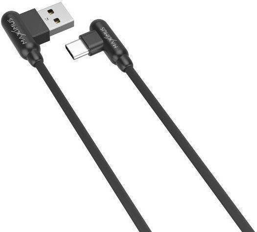 Maxximus Angle (90°) USB 2.0 Cable USB-C male - USB-A Μαύρο 1m