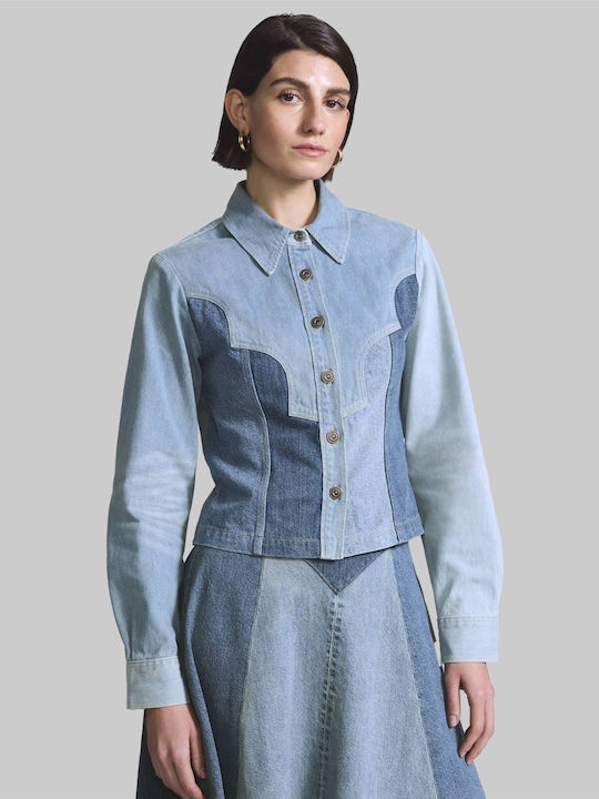 Damen Jean Jacke Blau
