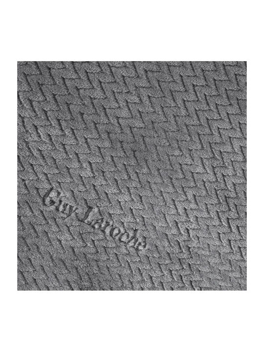 Guy Laroche Rombus Κουβέρτα Fleece Υπέρδιπλη 220x240εκ. Carbon