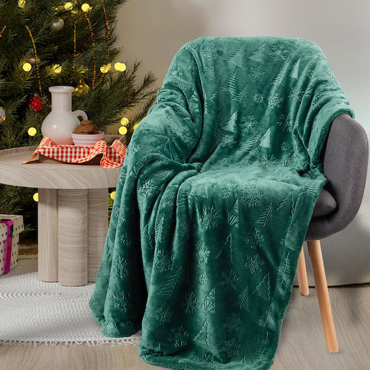 Das Home 1374 Κουβέρτα Fleece Καναπέ 130x170εκ. Green