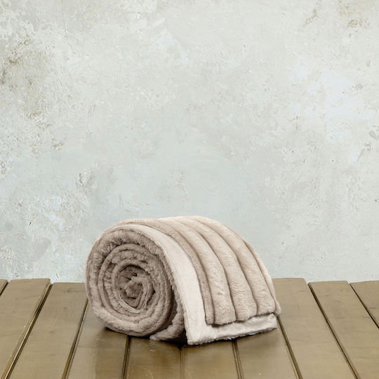 Nima Carezza Κουβέρτα Γούνινη Υπέρδιπλη 220x240εκ. Ivory Εκρού