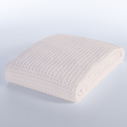 Nef-Nef Homeware New Golf Pique Double Blanket 220x240cm White