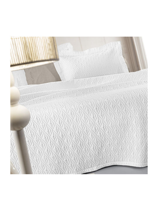 Guy Laroche Oasis Pique Double Blanket 245x260cm White