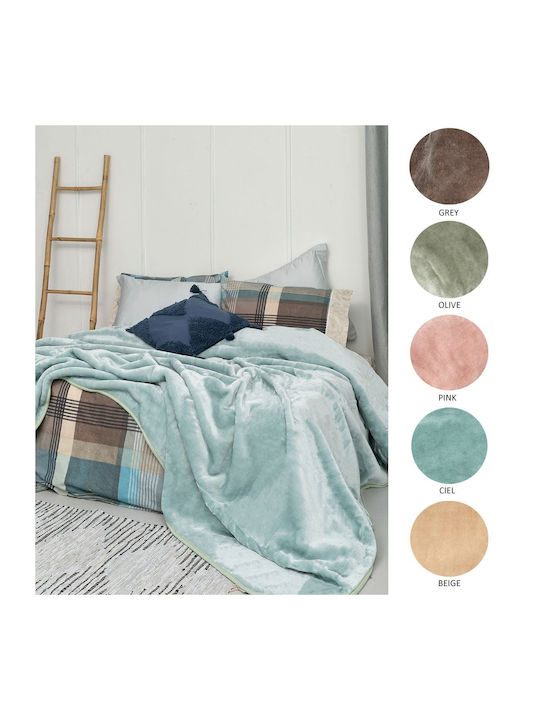 Palamaiki Dream Velour 2 Κουβέρτα Βελουτέ Μονή 160x220εκ. Pink