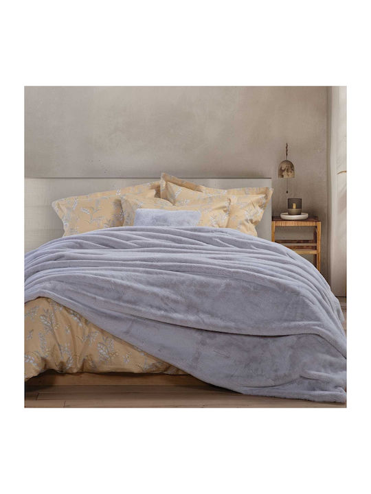 Nef-Nef Homeware Warmer Furry Double Blanket 240x220cm Silver
