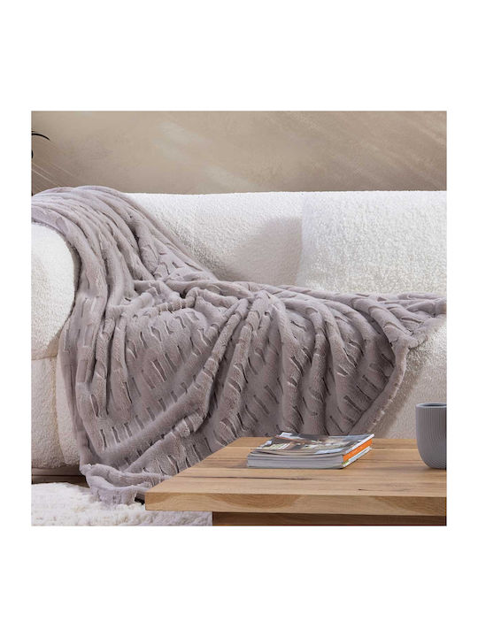 Nef-Nef Homeware Vivo Κουβέρτα Γούνινη Καναπέ 130x180εκ. Greige