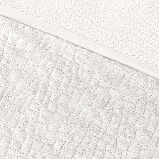 Guy Laroche Bolzano Set Sherpa Blanket Double 180x220cm Ivory