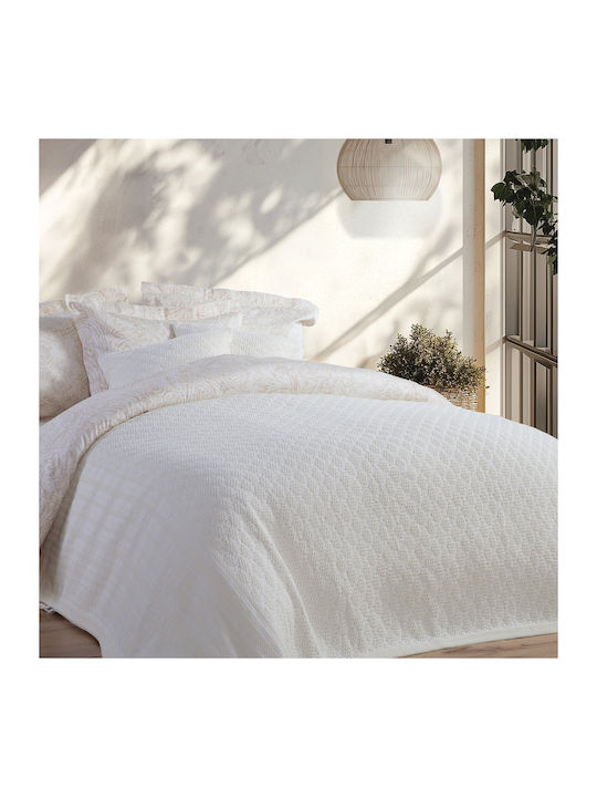Nef-Nef Homeware Ventora Κουβέρτα Υπέρδιπλη 230x250εκ. Ecru