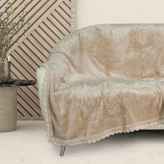 Das Home Pătură Fleece Canapea 130x170 cm Bej Winter 1187