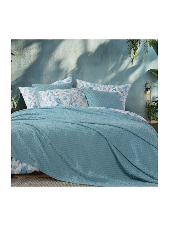 Nef-Nef Homeware Elmer Piqué Decke Übergröße 230x240cm Aqua