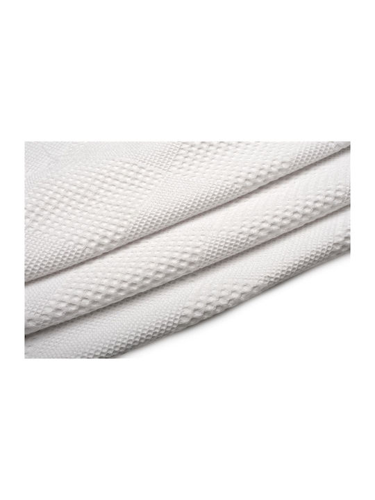 Dimcol Κουβέρτα Πικέ Υπέρδιπλη 220x250εκ. Λευκή