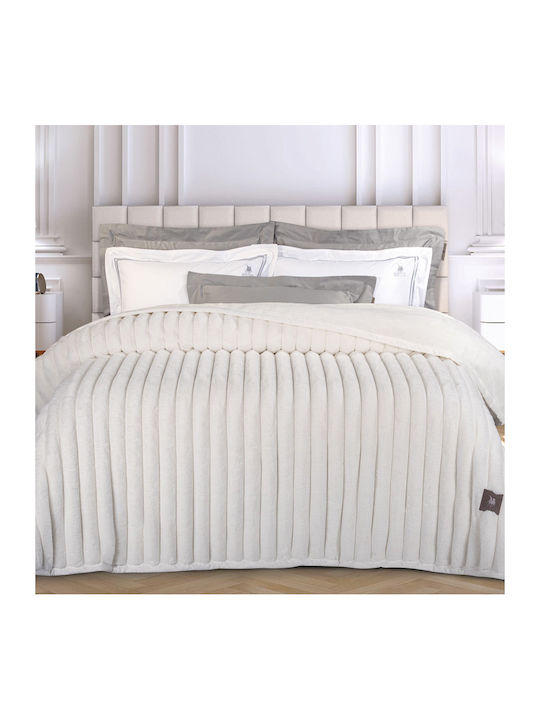 Greenwich Polo Club 3477 Furry Blanket Super Double 220x240cm White
