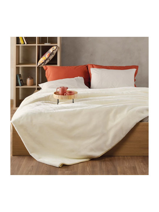 Kentia Notte Velvet Blanket Double 220x240cm White
