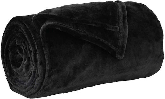 vidaXL Одеяло Флийс Единично 150x200см. Черно