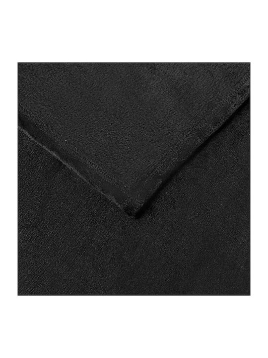 vidaXL Κουβέρτα Fleece Μονή 150x200εκ. Μαύρο 42016778