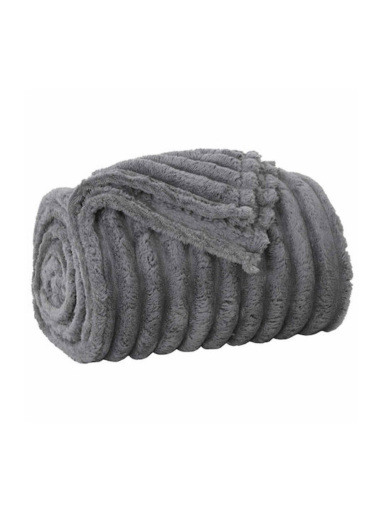vidaXL Κουβέρτα Fleece Διπλή 200x150εκ. Σκούρο Γκρι 42016830