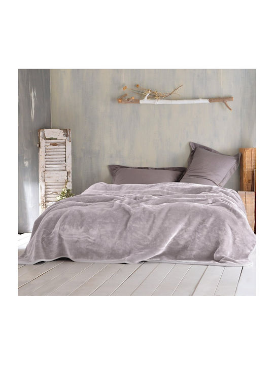 Rythmos Velour Κουβέρτα Βελουτέ Μονή 160x220εκ. Μπεζ