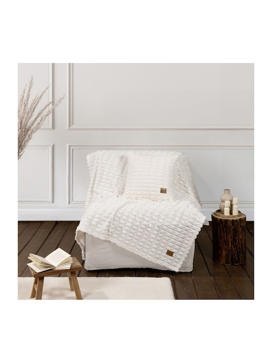 Nima Savara Pătură Fleece Canapea 130x170 cm Ivory