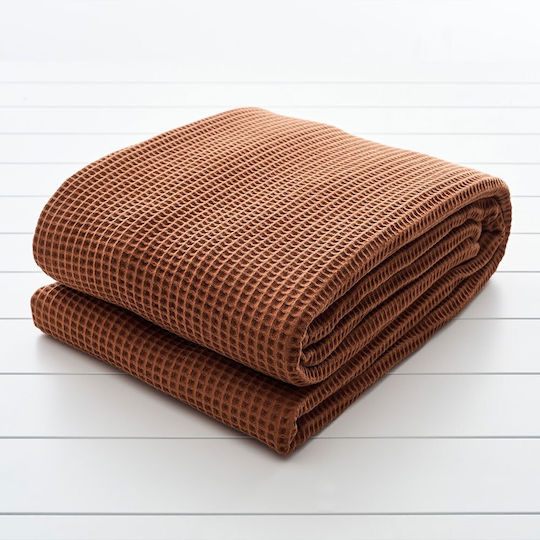 King Size Pique Waffle Blanket 1080 300gr Vesta Home 230×250 Terracotta