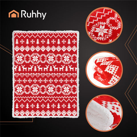 Ruhhy Κουβέρτα Fleece Καναπέ 130x170εκ. Κόκκινη