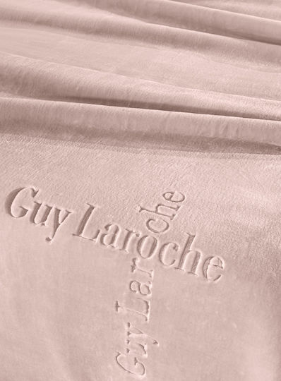 Guy Laroche Logo Pătură Catifea Simplă 160x220 cm Pudră