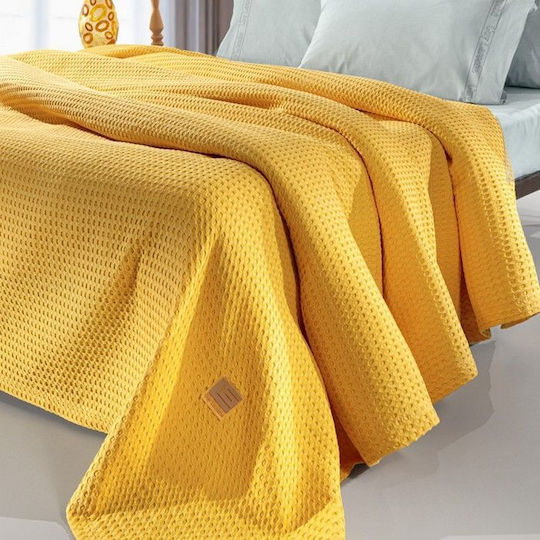 Guy Laroche Vivid Pique Double Blanket 230x260cm Yellow
