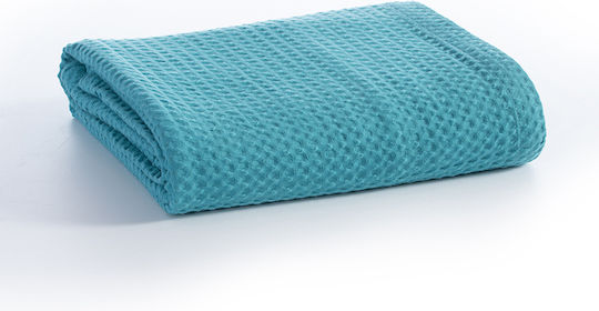 Nef-Nef Homeware New Golf Pique Blanket Double 220x240cm Dusty Aqua