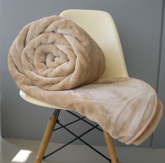 Flamingo Weiche Samt Decke Übergröße 220x240cm Mocca