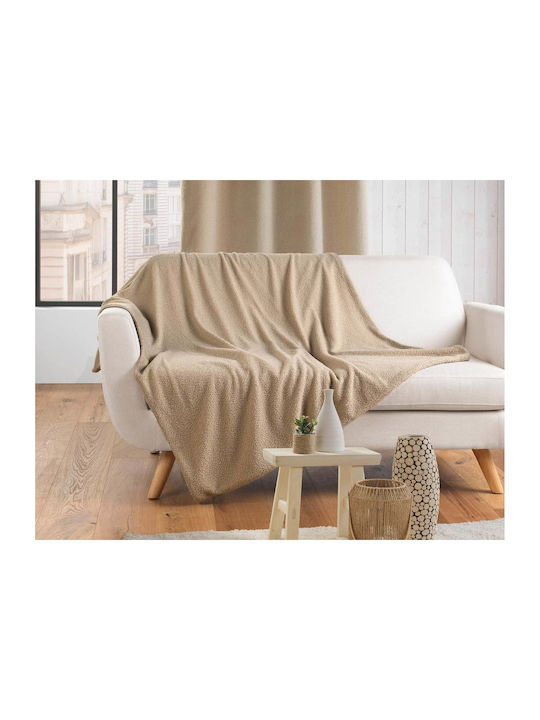 L-c Wooly Κουβέρτα Fleece Καναπέ 125x150εκ. Beige