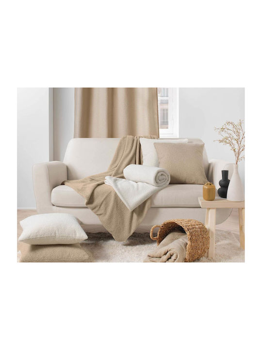 L-c Wooly Κουβέρτα Fleece Καναπέ 125x150εκ. Beige