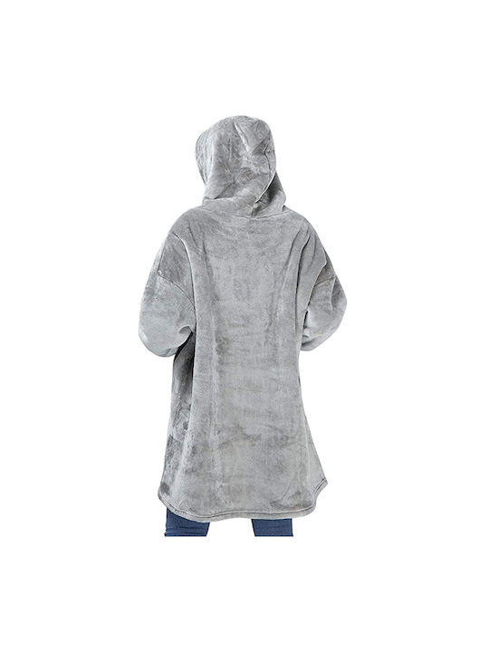 Huggle Plush Κουβέρτα Βελουτέ με Μανίκια 70x90εκ. Gray