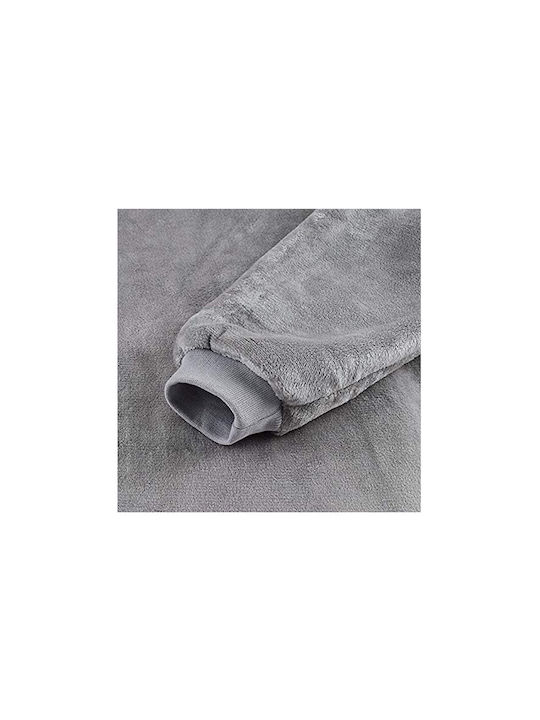 Huggle Plush Κουβέρτα Βελουτέ με Μανίκια 70x90εκ. Gray