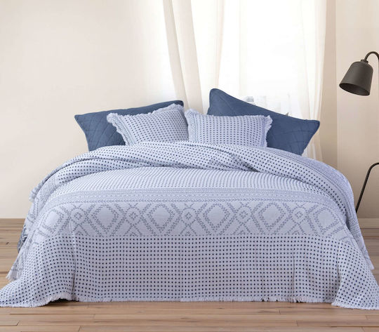 Nef-Nef Homeware Mysterious Κουβέρτα Πλεκτή Υπέρδιπλη 230x250εκ. Blue