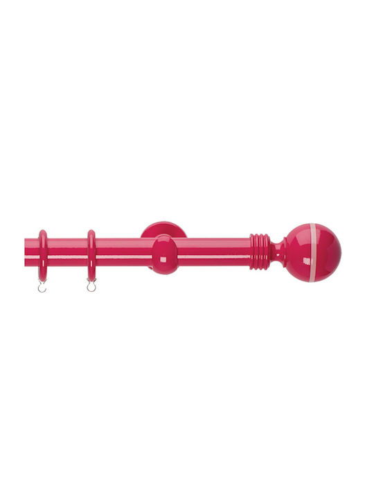 Zogometal Μεταλλικό Κουρτινόξυλο Color Pop Super Gloss Διπλό με Σιδηρόδρομο Φ25mm 300εκ. Φούξια