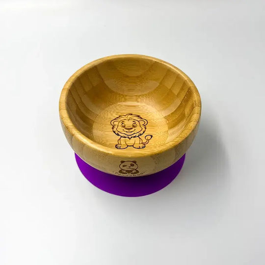 Pandaboo Toddler Food Bowl Made of Bamboo Purple