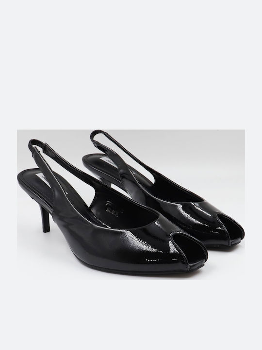 Peep Toe Γόβες Μαύρες