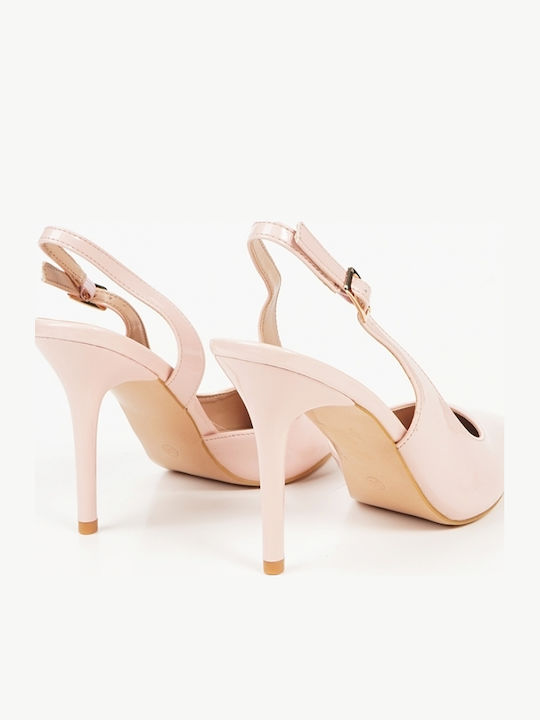 Pointed Toe Heels with Strap Pink
