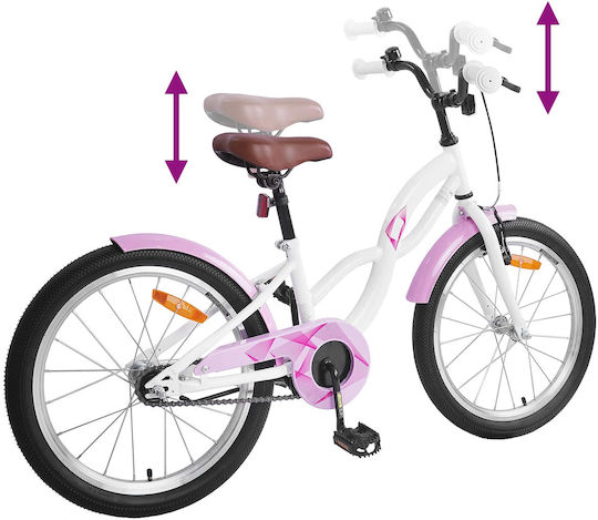 vidaXL 18 Inch Kids' Bicycle City White