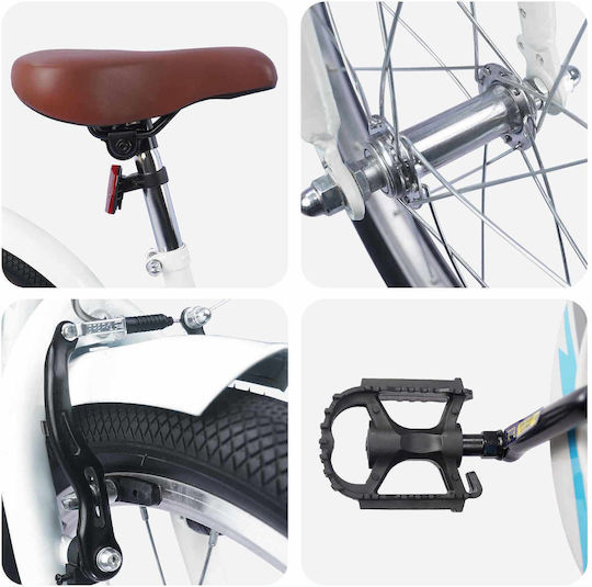 vidaXL 18" Kinderfahrrad Mountainbike Weiß