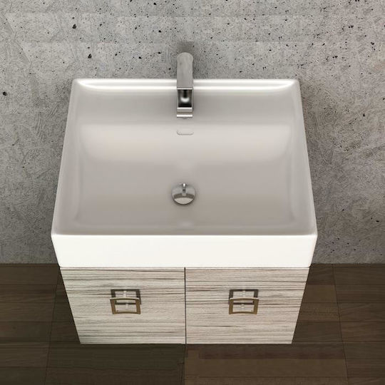 Orabella Touch Πάγκος με Νιπτήρα με Φως Μελαμίνη Χρώμα Ξύλου 101orb Orabella Touch Πάγκος με Νιπτήρα με Φως Μελαμίνη Χρώμα Ξύλου 101orb