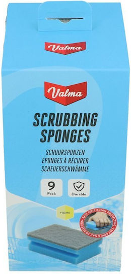 Valma Set Kitchen Sponges Blue 9 Pieces Scrub Sponges 3202100