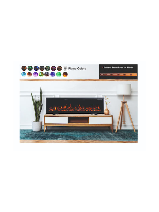 Hitense Notting Hill-60 Wall Mounted Electric Fireplace 1800W 151.6x11.8cm Gray
