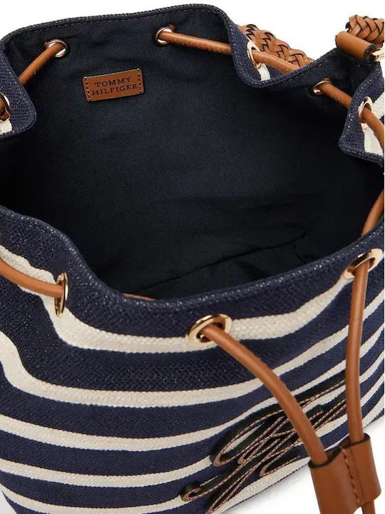 Stripe Fabric Women's Shoulder Bag Blue
