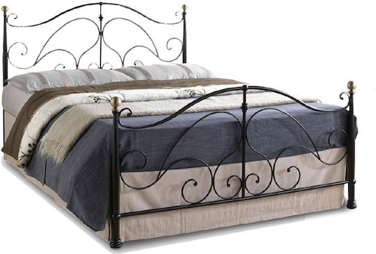 Evelyn Κρεβάτι Διπλό για Στρώμα 150x200cm Semy Glossy Black Evelyn Κρεβάτι Διπλό για Στρώμα 150x200cm Semy Glossy Black