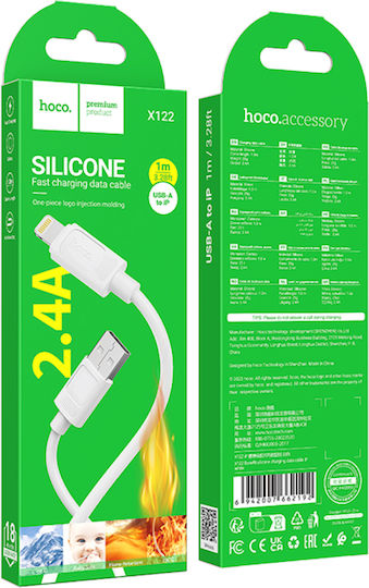 Hoco X122 USB-A To Lightning Cable White 1m 49620-OC