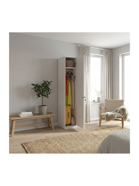 Emeril Single Door Wardrobe White 35x42x180cm