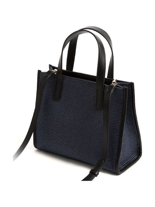 Icon Rattan Damen Schulter Tasche Blau